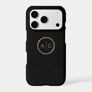 Monogramme Or Minimal sur NOIR