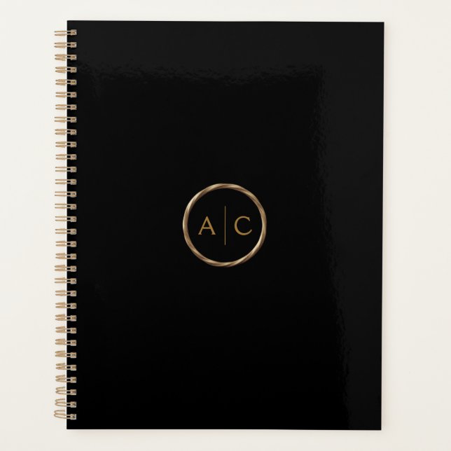 Monogramme Or Minimal sur NOIR (Devant)