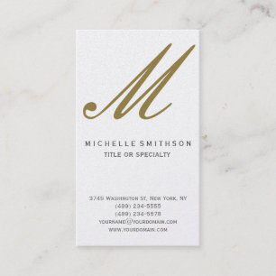 Monogramme Or Moderne Carte de visite simple