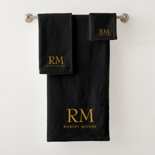 Monogramme Or Moderne En Noir
