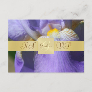 Monogramme Or Purple Iris RSVP Invitation