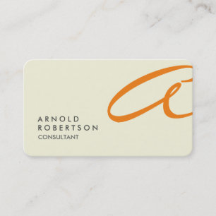 Monogramme orange clair Beige Carte de visite tend