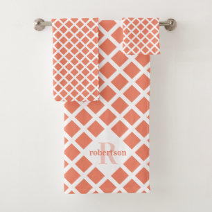 Monogramme orange Motif diamant moderne