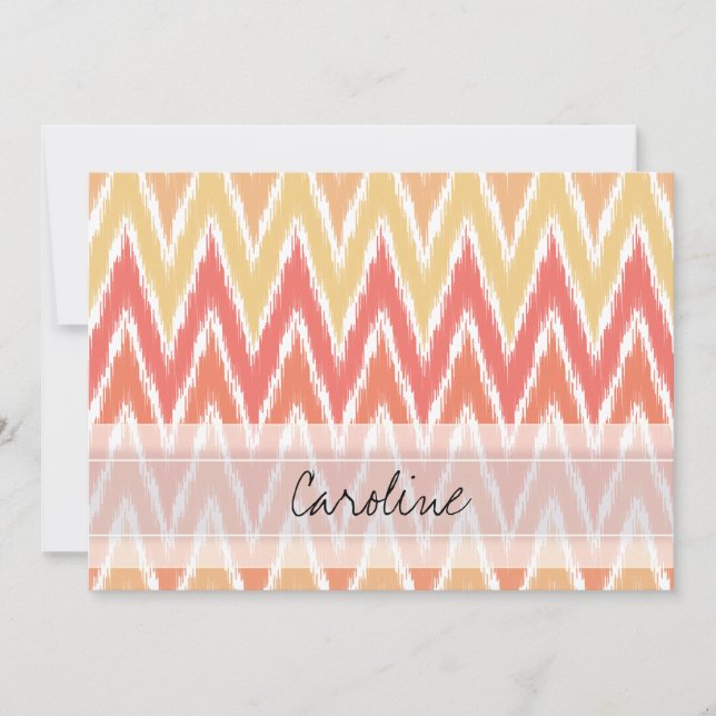 Monogramme Orange Ombre Ikat Chevron Zig Zag Motif (Devant)