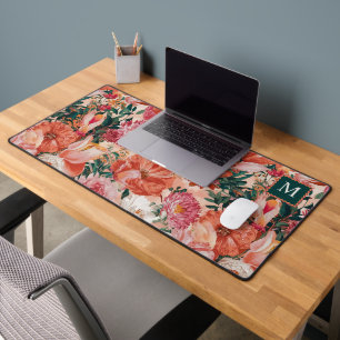 Monogramme orange rose floral