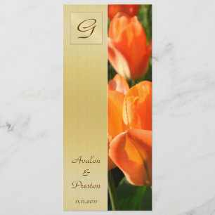 Monogramme Orange Tulip Wedding Program Invitation