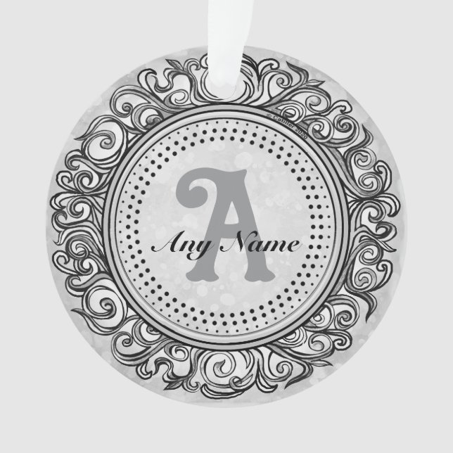 Monogramme Orné Argenté (devant)