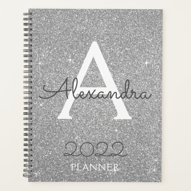 Monogramme Pailleté Argenté 2022 (Devant)