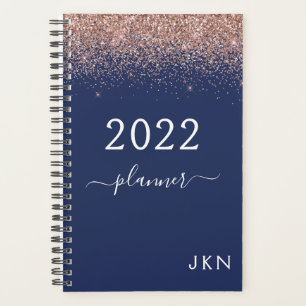 Monogramme Pailleté Or Rose 2022 Bleu Marine Rose