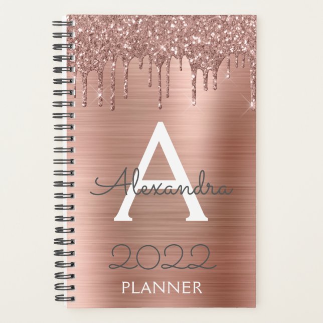Monogramme Paillettes Rose Gold 2022 Rose Pâle (Devant)