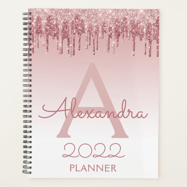 Monogramme Paillettes Rose Gold 2022 Rose Pâle (Devant)