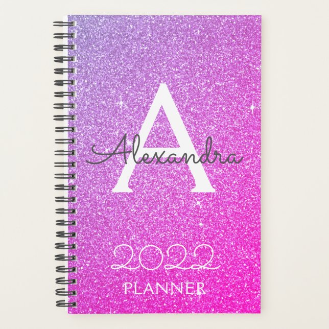 Monogramme Paillettes Strass Rose Violet 2022 (Devant)