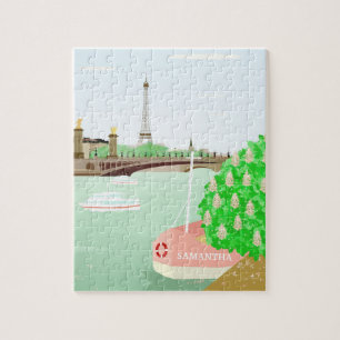 Monogramme Paris Eifel Tour Puzzle avec boîte cade
