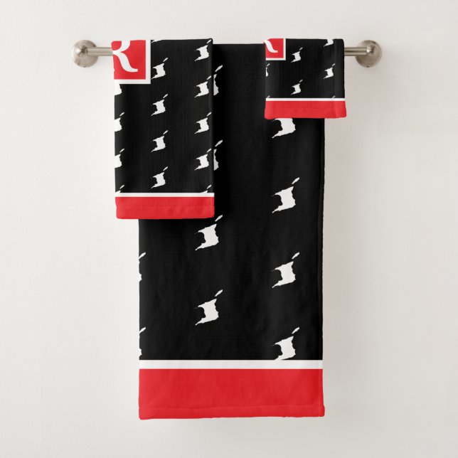 Monogramme patriotique en ROUGE BLANC et NOIR (En situation)