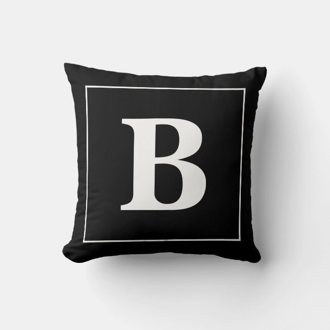 Monogramme personnalisable sur coussin de jet (Recto)