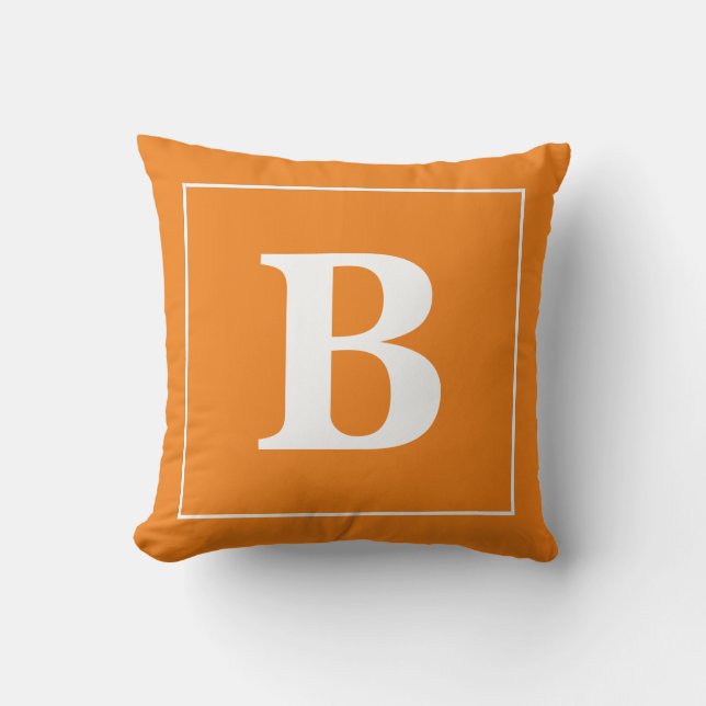 Monogramme personnalisable sur coussin de jeté (Recto)