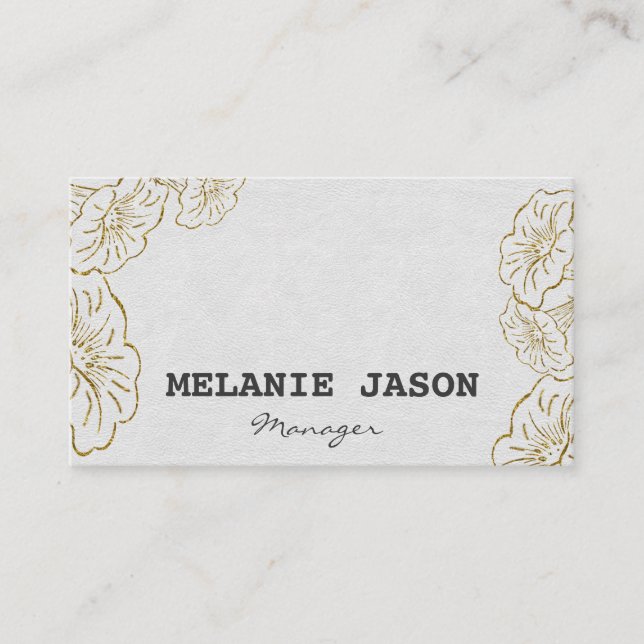 Monogramme personnalisé Carte de visite blanc Flor (Devant)
