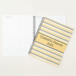 Monogramme personnalisé Chevron jaune gris