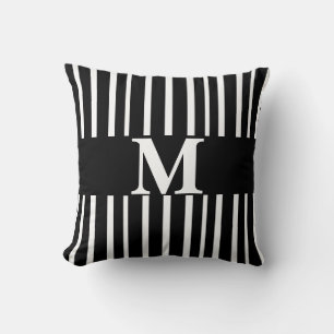 monogramme personnalisé coussin rayures chic moder