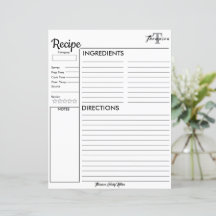 Monogramme personnalisé de la cuisine de.. Recette