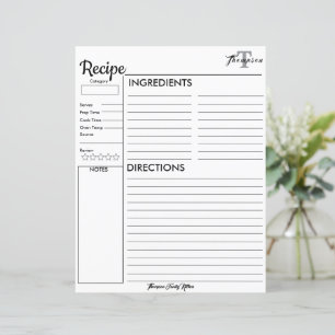 Monogramme personnalisé de la cuisine de.. Recette