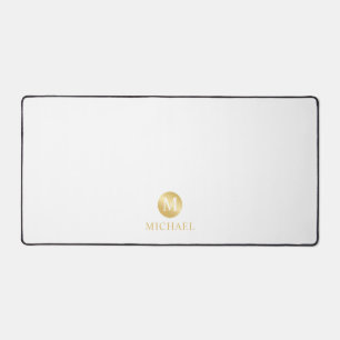 Monogramme personnalisé de luxe blanc et or