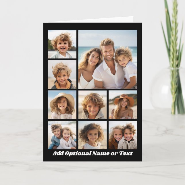 Monogramme personnalisé du Collage photo noir et b (Devant)