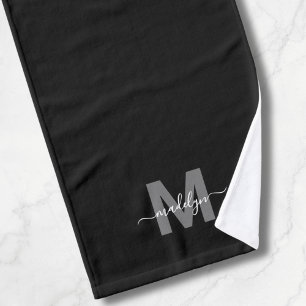 Monogramme personnalisé élégant noir de nom