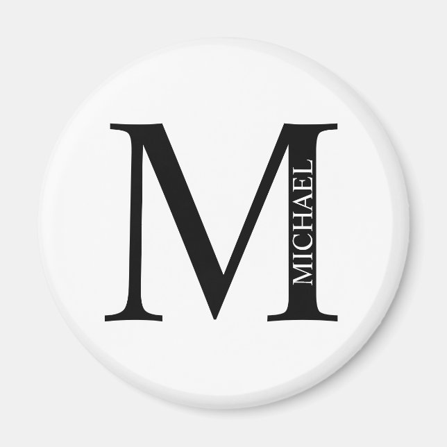 Monogramme personnalisé et aimant de nom (Devant)