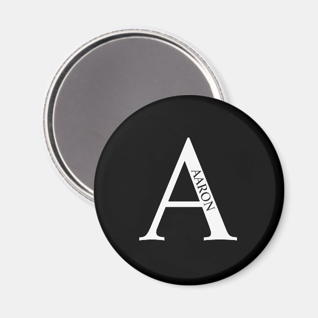 Monogramme personnalisé et aimant de nom (Recto/Verso)