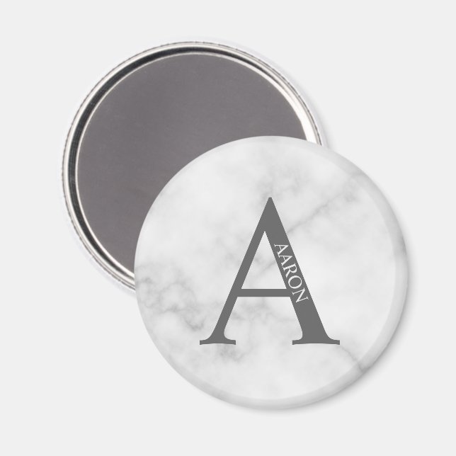 Monogramme personnalisé et aimant de nom (Recto/Verso)