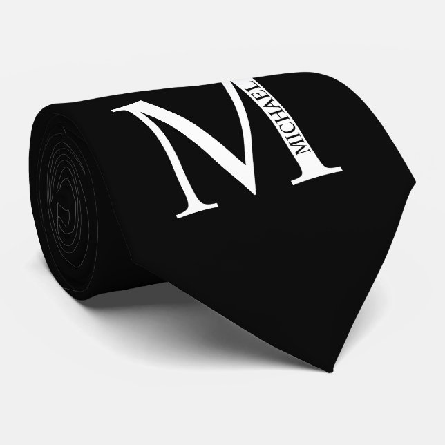 Monogramme personnalisé et Cravate de nom (Roulé)