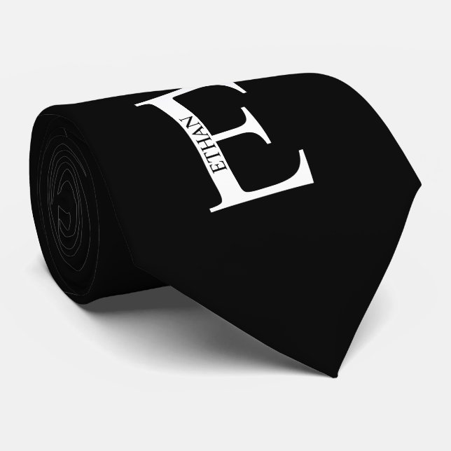 Monogramme personnalisé et Cravate de nom (Roulé)