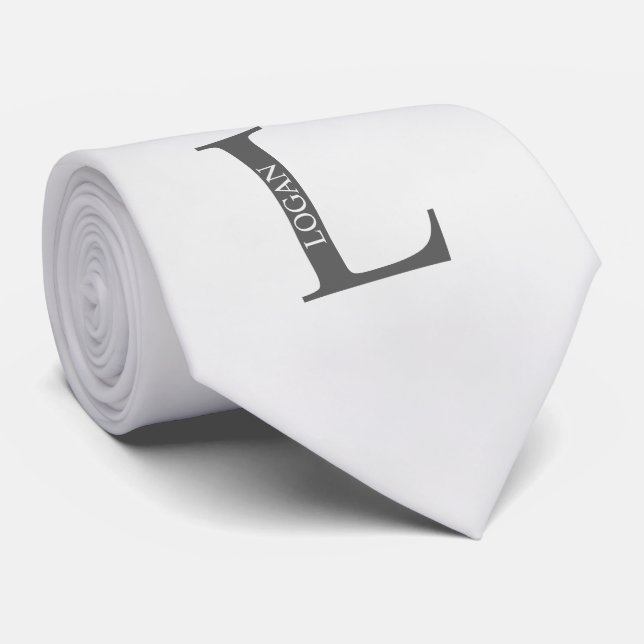 Monogramme personnalisé et Cravate de nom (Roulé)