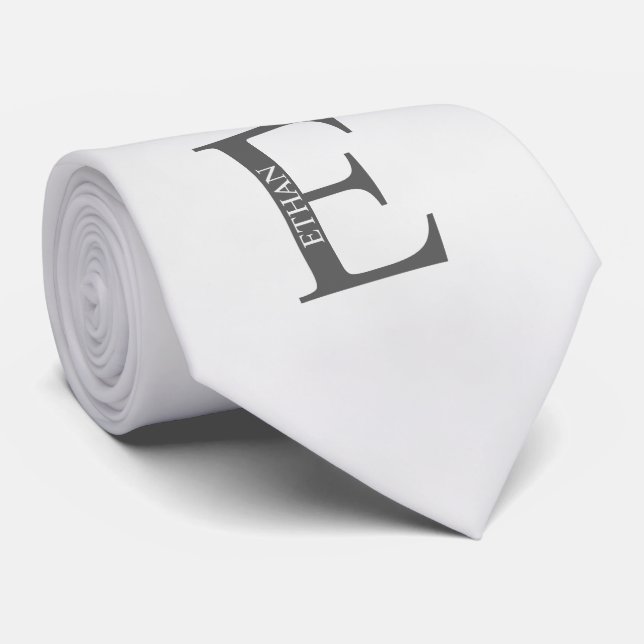 Monogramme personnalisé et Cravate de nom (Roulé)