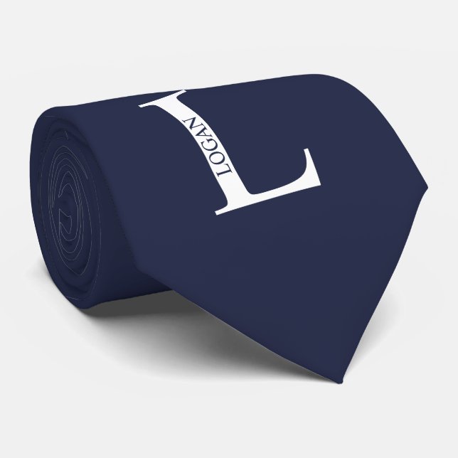 Monogramme personnalisé et Cravate de nom (Roulé)