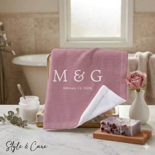 Monogramme personnalisé et date personnalisée Rose