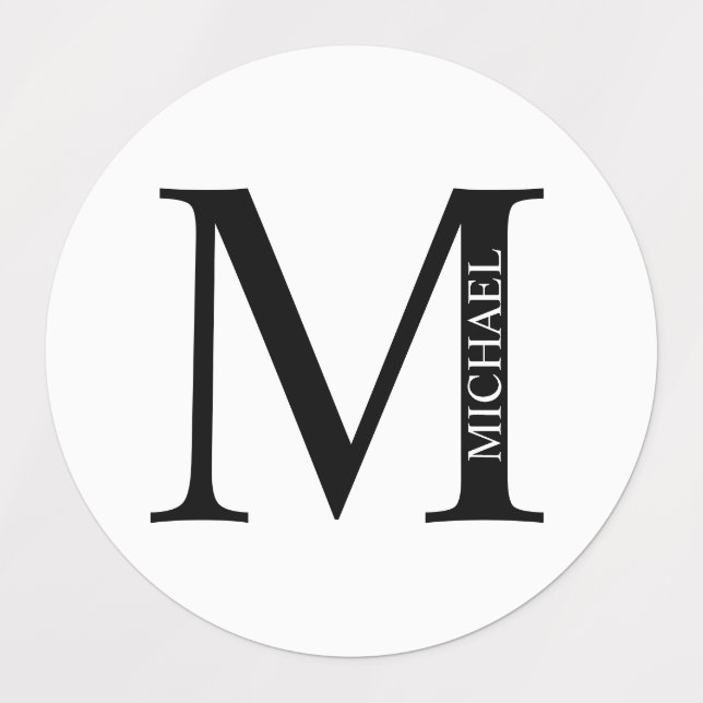 Monogramme personnalisé et Étiquettes de nom (Design 1)