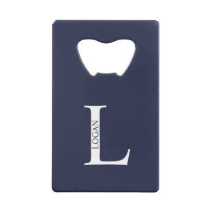 Monogramme personnalisé et nom bouteille de carte 