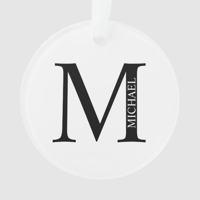 Monogramme personnalisé et nom de l'ornement (devant)