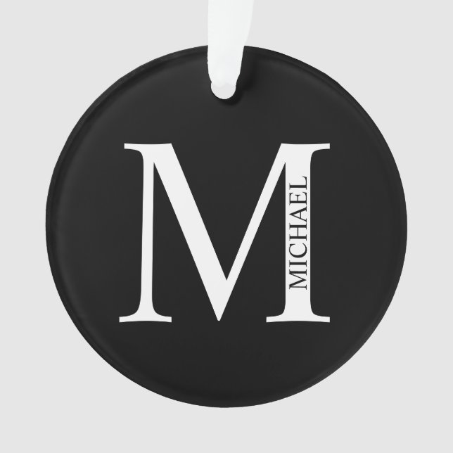 Monogramme personnalisé et nom de l'ornement (devant)