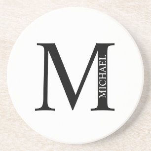 Monogramme personnalisé et nom Dessous de verre de