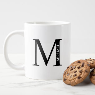 Monogramme personnalisé et nom Giant Coffee Mug