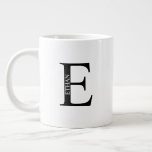 Monogramme personnalisé et nom Giant Coffee Mug