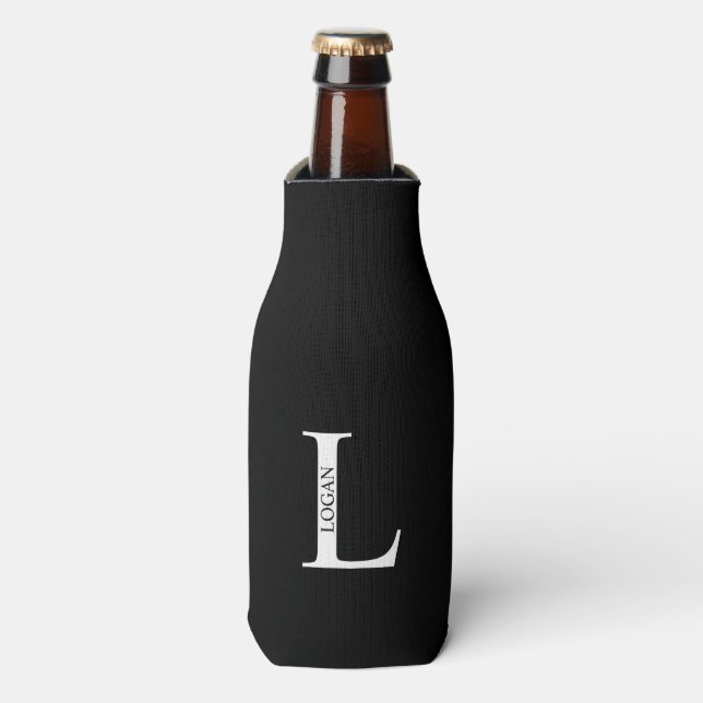Monogramme personnalisé et nom Glacière de bouteil (Bottle Devant)