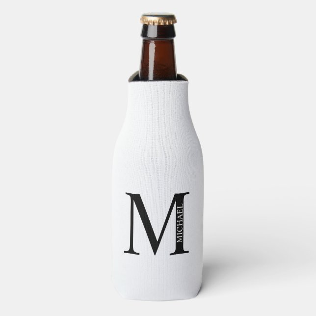 Monogramme personnalisé et nom Glacière de bouteil (Bottle Devant)