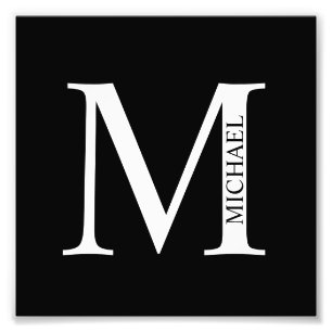 Monogramme personnalisé et nom Impression photo