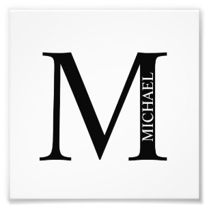 Monogramme personnalisé et nom Impression photo