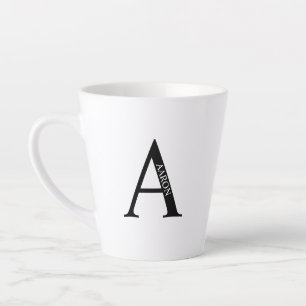 Monogramme personnalisé et nom latte de la Mug