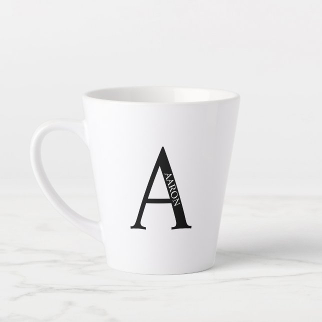 Monogramme personnalisé et nom latte de la Mug (Gauche)